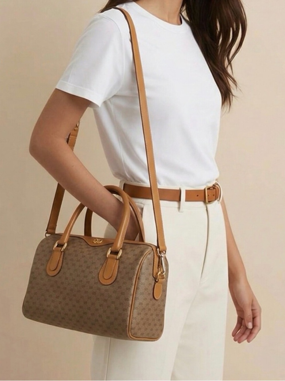 Gucci Tan vintage Micro GG Boston Satchel